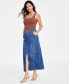 Фото #1 товара Women's Denim Slit Midi Skirt, Created for Macy's
