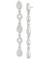 Silver-Tone Pavé Crystal Linear Drop Earrings