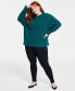 Фото #1 товара Plus Size Dolman-Sleeve Crewneck Sweater, Created for Macy's