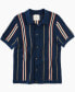 Men's Short Sleeve Striped Button Down Sweater Shirt