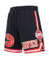 Фото #4 товара Men's Black Atlanta Hawks Chenille Shorts