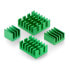 Фото #2 товара Set of heat sinks for Raspberry Pi - with heat transfer tape - green - 4pcs.