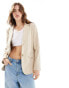 Фото #1 товара Miss Selfridge oversized single breasted blazer in stone