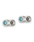 ფოტო #2 პროდუქტის Stainless Steel Polished Blue CZ March Stud Earrings