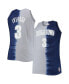 Фото #1 товара Men's Allen Iverson Navy, Gray Georgetown Hoyas Big and Tall Player Tie-Dye Jersey