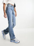 Фото #1 товара Stradivarius straight leg jean in medium wash blue