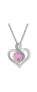 ფოტო #1 პროდუქტის Birthstone Gemstone & Diamond Accent Heart Pendant Necklace in Sterling Silver