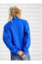 Trend Fleece Mock Neck Retro Logo Sweatshirt in Royal Blue