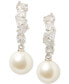 Фото #1 товара Silver-Tone Cubic Zirconia & Imitation Pearl Drop Earrings