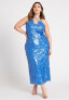 Фото #2 товара Plus Size Strappy Paillette Column Dress