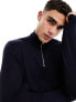 ONLY & SONS 1/4 zip knitted jumper in navy