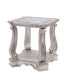 Northville End Table in Antique Silver & Clear Glass