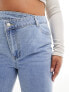 In The Style Plus denim cross waist jeans in blue