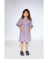 ფოტო #2 პროდუქტის Girl Button Front Dress With Pockets Plaid Pink And Blue - Child