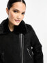 Фото #3 товара Stradivarius cropped aviator jacket in black