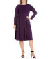 ფოტო #1 პროდუქტის Women's Plus Size Fit and Flare Midi Dress