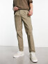 ASOS DESIGN pleated chinos in khaki