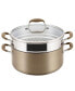 Фото #2 товара Advanced Home Hard-Anodized Nonstick 8.5 Qt. Wide Stockpot with Multi-Function Insert