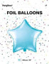 Фото #2 товара Украшение для организации вечеринок Party Deco Блестящий фольгированный шар Звезда, голубой, 48 см, универсальный