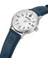 ფოტო #2 პროდუქტის Men's Quartz Trumbull Dark Blue Genuine Leather Watch 45mm