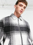 ASOS DESIGN wool look harrington jacket in black and white check