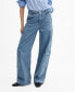 ფოტო #1 პროდუქტის Women's Pockets Detail Loose Cargo Jeans