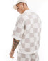 The Couture Club co-ord knitted checkerboard shirt in off white