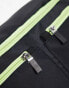 Public Desire Ethan pocket detail tech bumbag in black and lime green