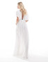 Фото #4 товара ASOS DESIGN Petite Faye flutter sleeve maxi beach dress with channelled tie waist in white