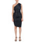ფოტო #1 პროდუქტის Women's Faux-Leather One-Shoulder Dress