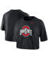 ფოტო #1 პროდუქტის Women's Black Ohio State Buckeyes Cropped Performance T-shirt