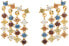 Фото #1 товара Позолоченные серебряные серьги-цепочки с цирконами WILLOW Gold AR01-293-U