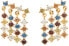 Gold-plated silver chain earrings with zircons WILLOW Gold AR01-293-U