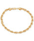 ფოტო #3 პროდუქტის Men's Glitter Rope Bracelet in 10k Gold