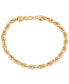 Фото #3 товара Men's Glitter Rope Bracelet in 10k Gold