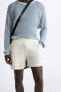 Check print knit bermuda shorts