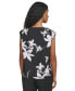 Women's Floral-Print Boat-Neck Sleeveless Top