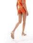 Фото #5 товара Mango crochet co-ord shorts in orange