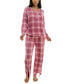 ფოტო #19 პროდუქტის Women's 2-Pc. Printed Henley Pajamas Set