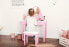 Фото #4 товара Детский гримо-столик Pinolino Jasmin, с зеркалом, 1 ящиком, 1 полкой, 1 столиком, в комплекте с табуретом, розовый и белый.