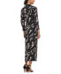 Women's Printed Collared Midi Wrap Dress