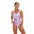 SPEEDO Printed Logo Deep U-Back Mastectomy Pocketing Swimsuit