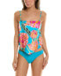 Фото #1 товара Trina Turk Poppy Banded Tankini Top Women's Blue 8