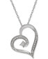 ფოტო #1 პროდუქტის Diamond Heart Pendant Necklace (1/10 ct. t.w.) in Sterling Silver