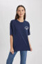 Kadın T-shirt Lacivert B6809ax/nv241