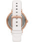 ფოტო #3 პროდუქტის Women's Addyson Quartz Three-Hand White Leather Watch 40mm