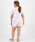 Фото #4 товара Plus Size Floral Short-Sleeve Pajamas Set, Created for Macy's