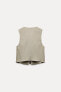 LINEN BLEND WAISTCOAT WITH BEADED TIES