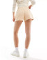 Weekday Essence jersey shorts in beige exclusive to ASOS