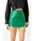 ფოტო #2 პროდუქტის Women's Leather Front Slits Skort